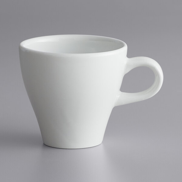 close-up of a white coffee mug