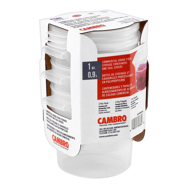 Cambro 1 Qt. Translucent Round Polypropylene Food Storage