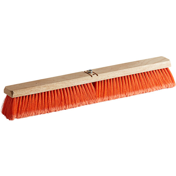 Carlisle 3610222424 FloPac 24" Hardwood Push Broom Head with Orange
