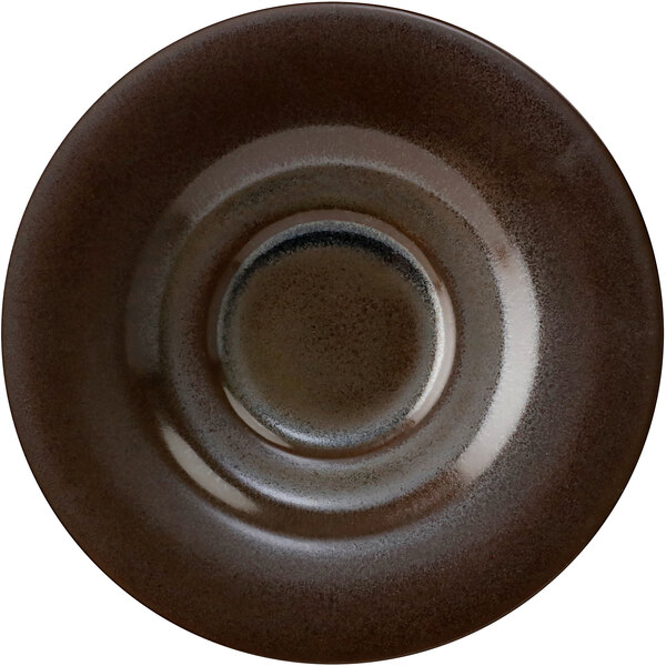 A brown Corona Mercury saucer with a center.