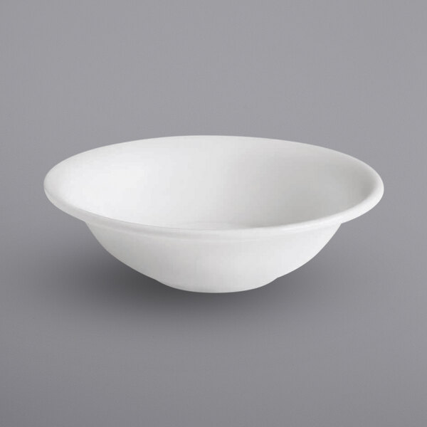 A case of 24 bright white porcelain grapefruit bowls.