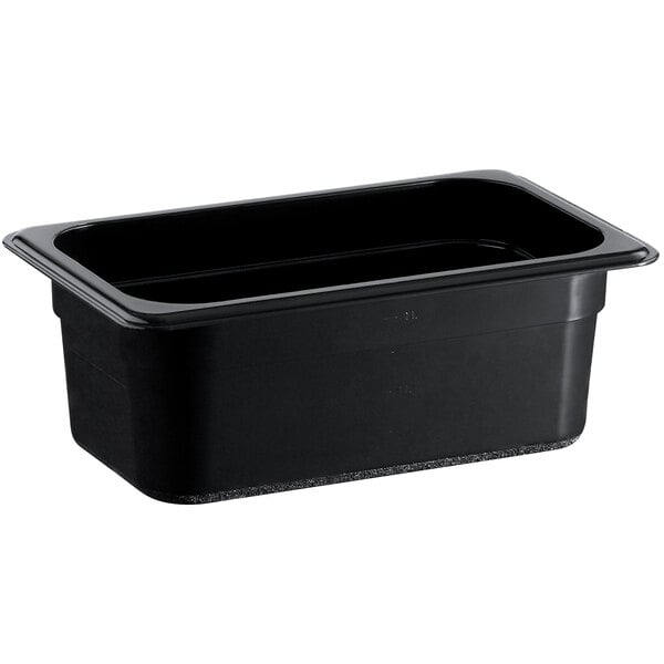 a black rectangular container with a lid
