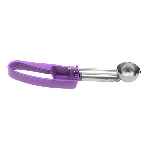 Vollrath 47378 Jacob's Pride® #40 Purple Extended Length Squeeze Handle Disher - 0.72 oz.