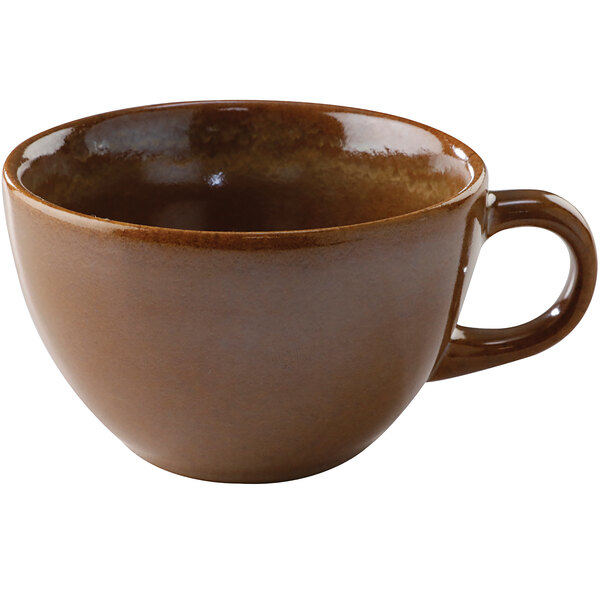 A brown Venus tea cup with a handle.