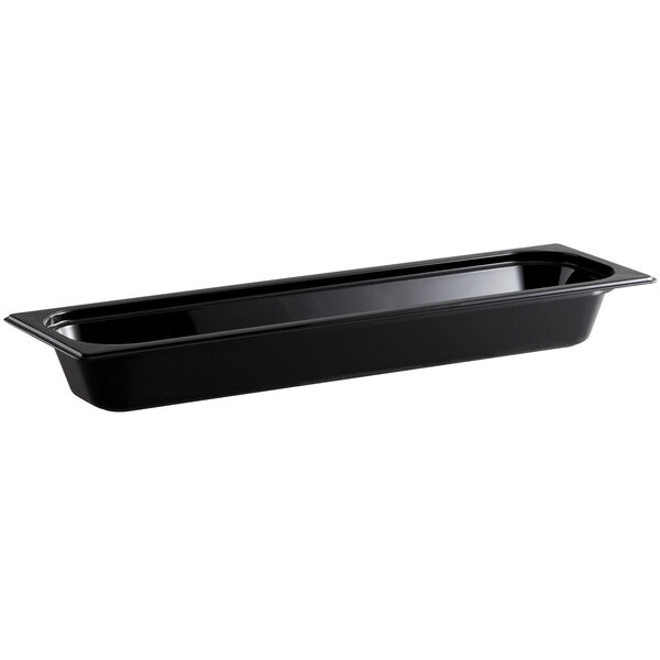 A black rectangular Vigor food pan.