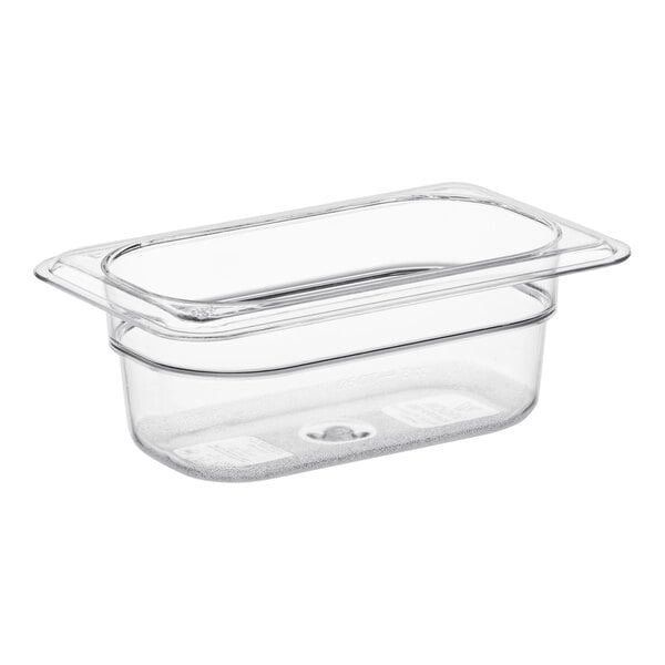 A clear plastic Vigor food pan.