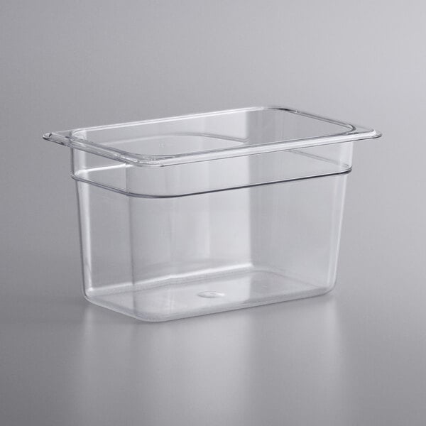 Clear 1/6 Size, Food Pan Polycarbonate Square Food Storage