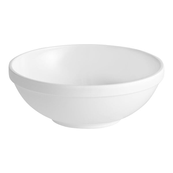A white GET Settlement melamine bowl.