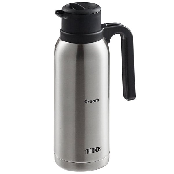 Stanley Insulated Cream/tea/coffee Pitcher for Hot or Cold Beverages Lovely  Chrome Thermos Pitcher With Persson Foundation Crest 