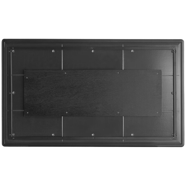 A black rectangular Lancaster Table & Seating Excalibur table top with textured Toscano finish.