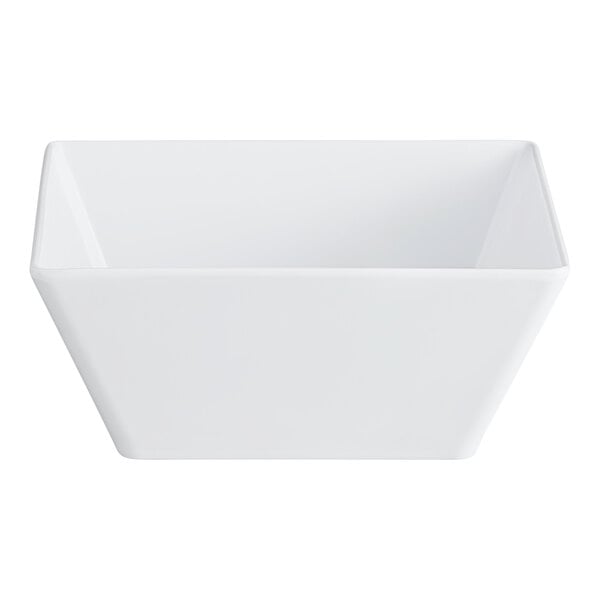 A large square white melamine bowl.