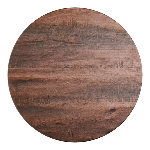 Lancaster Table & Seating Excalibur 32" Round Table Top with Textured Walnut Finish