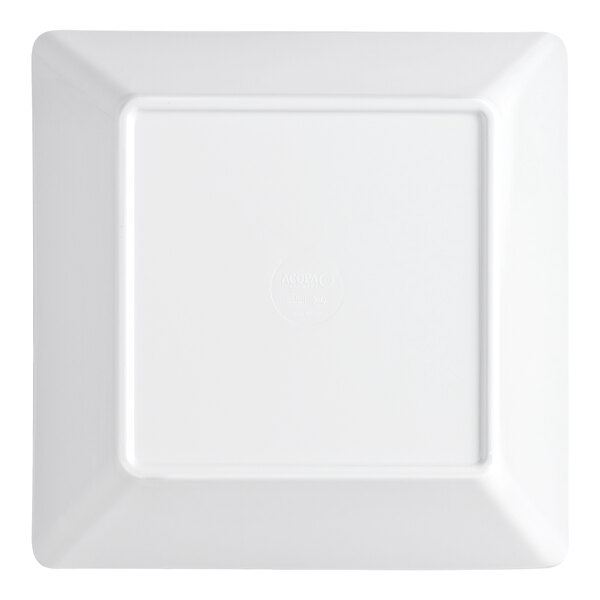 A large square white melamine bowl.