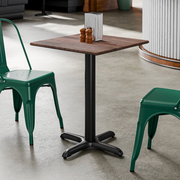 Lancaster Table & Seating Excalibur 24" x 24" Square Table Top with Textured Walnut Finish