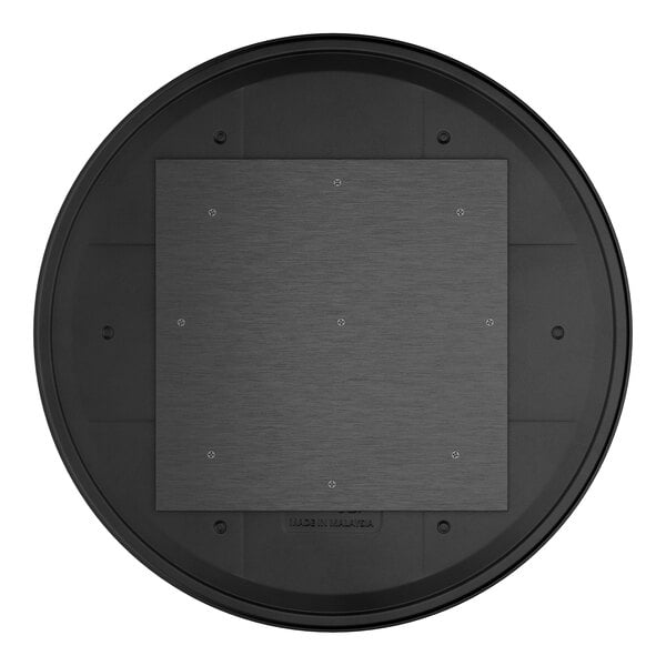 A round table top with a smooth Versilla finish and a central square mounting plate.