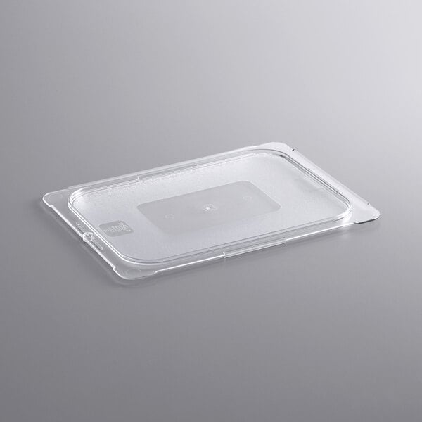 A clear plastic container with a clear lid.