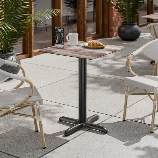 Lancaster Table & Seating Excalibur 24" x 24" Square Table Top with Textured Mixed Plank Finish