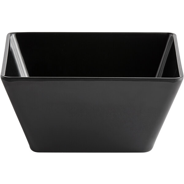 An Acopa Rittenhouse black square melamine bowl.