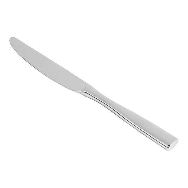 a silver knife on a white background