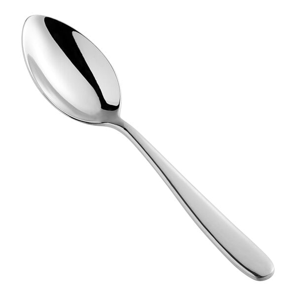 A Fortessa stainless steel serving spoon with a silver handle and spoon.