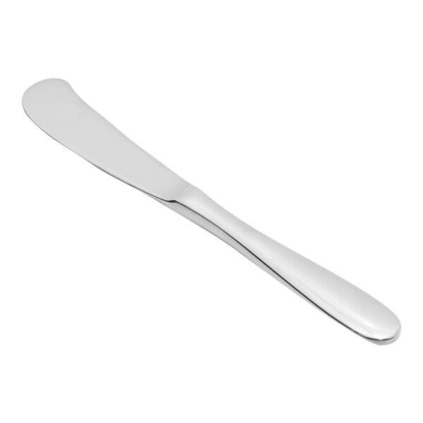 A silver Fortessa Grand City stainless steel butter knife.