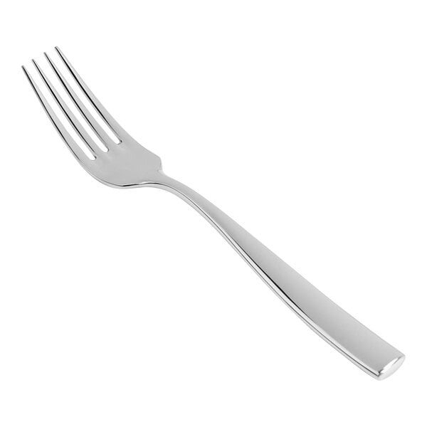 A Fortessa Lucca stainless steel serving fork with a silver handle.