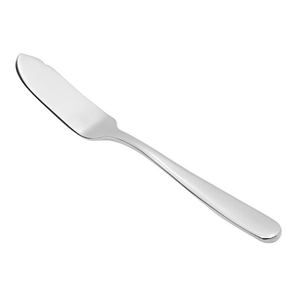A Fortessa stainless steel fish knife with a silver handle.