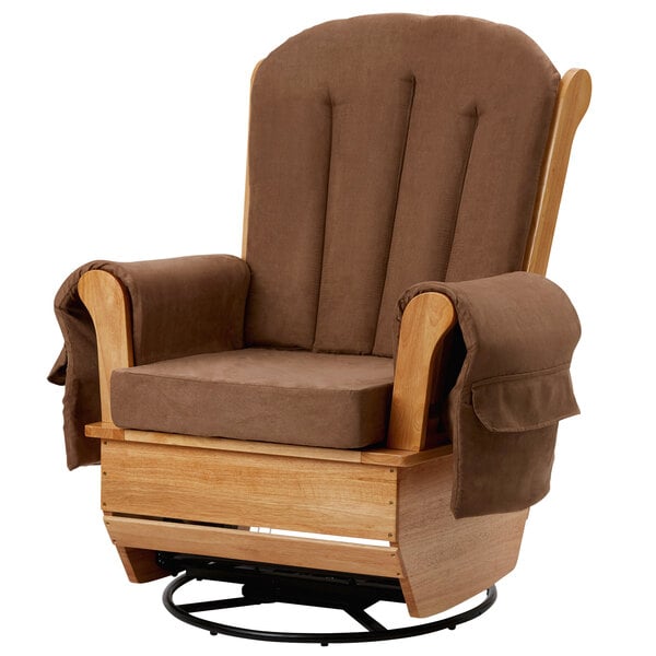 wooden swivel glider chair