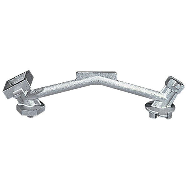 A Wesco Industrial Products universal cast iron drum wrench with two handles.