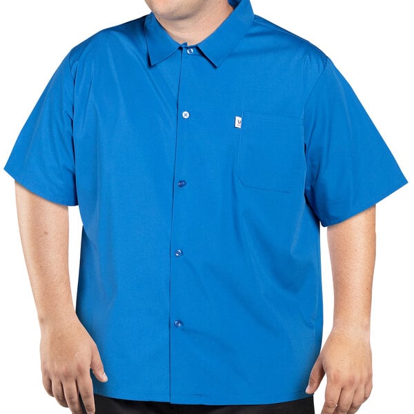 a man wearing a blue shirt