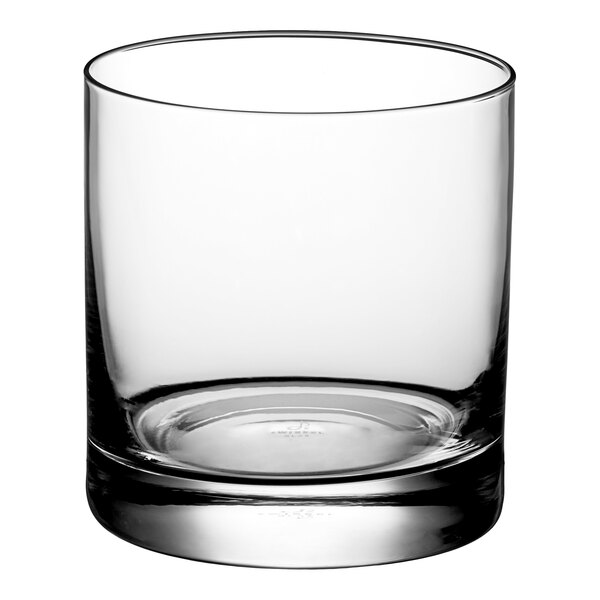 A clear Zwiesel Glas double old fashioned glass.