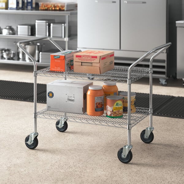 Regency 24" x 46" Two Shelf Chrome Heavy Duty Utility Cart