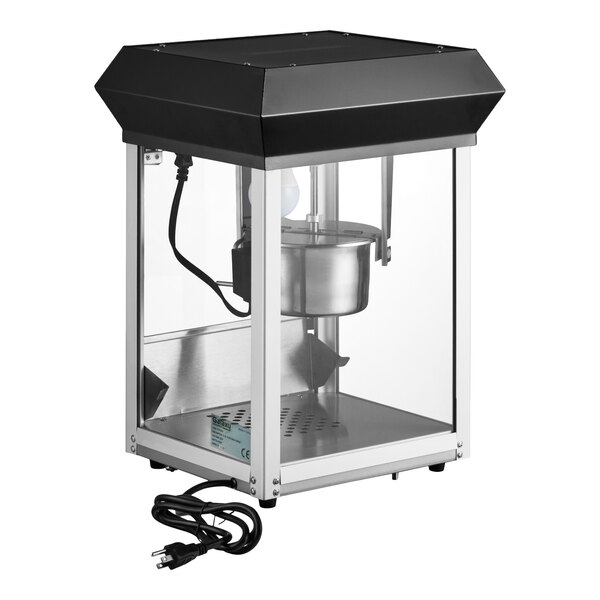 Galaxy NPO4001 4 oz. Black Popcorn Machine / Popper - 120V