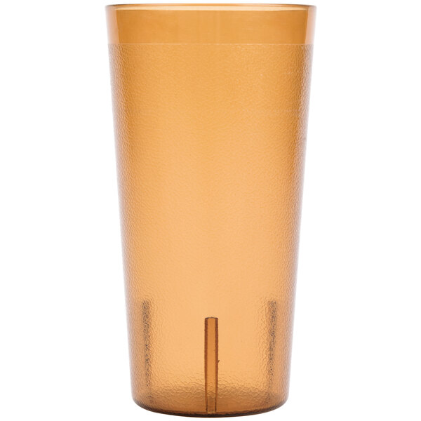 A brown Cambro plastic tumbler.