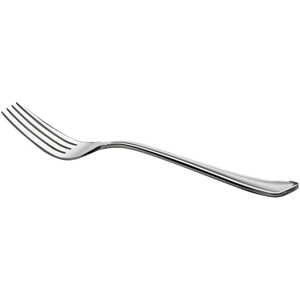 An Acopa Sienna stainless steel salad/dessert fork with a silver handle on a white background.