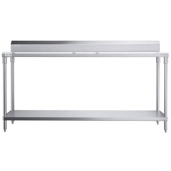 A Regency stainless steel poly top work table with undershelf.