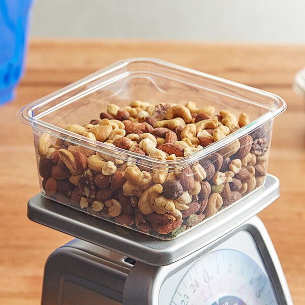 a close-up of a scale with nuts