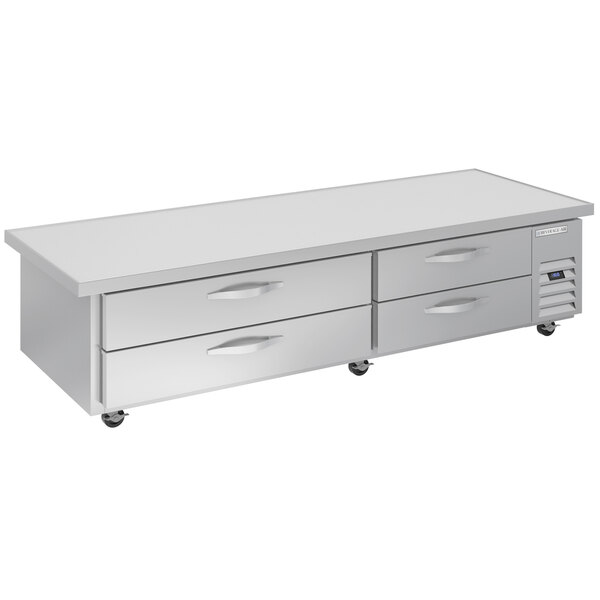 A Beverage-Air stainless steel 4 drawer chef base.