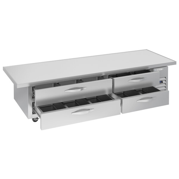 A white Beverage-Air chef base with four drawers.