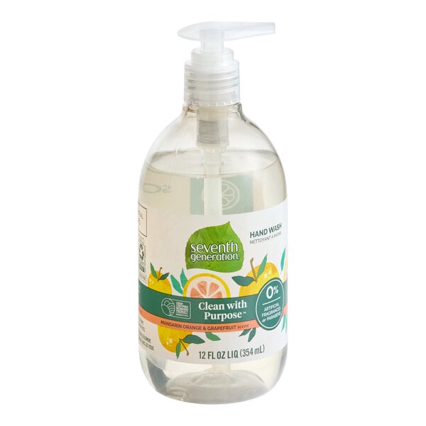 Seventh Generation 22925 Purely Clean 12 oz. Mandarin Orange & Grapefruit Hand Soap - 8/Case