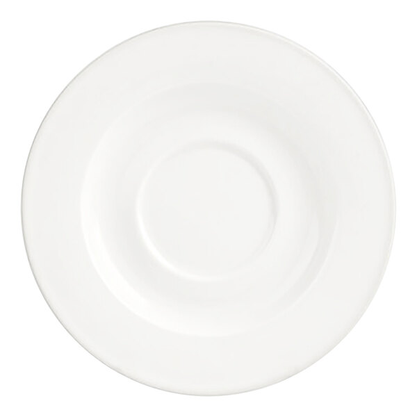 Front of the House Catalyst 6" European White Round Porcelain Saucer - 12/Case