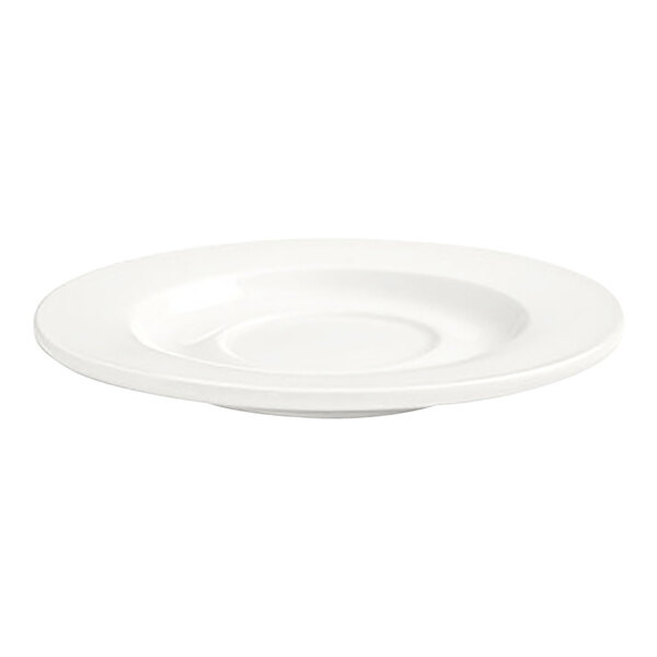 Front of the House Catalyst 6" European White Round Porcelain Saucer - 12/Case