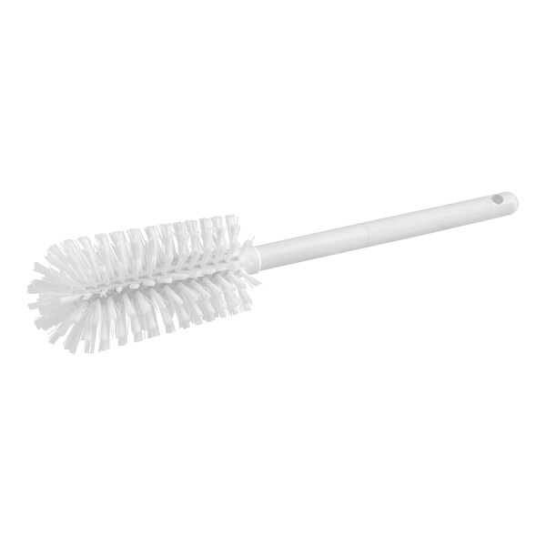 A white Carlisle Sparta bottle cleaning brush with a long handle and black bristles.
