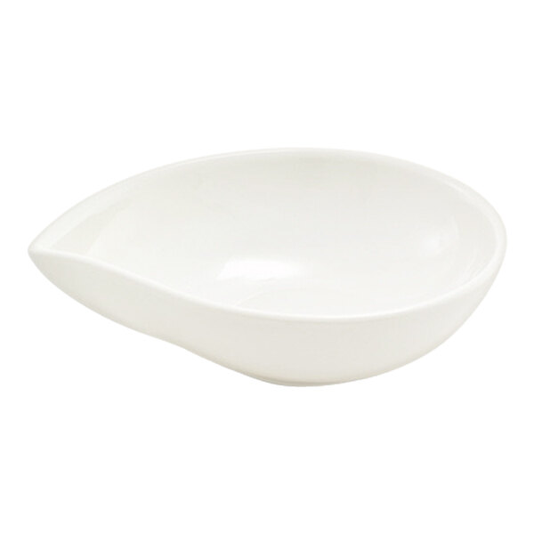 Front of the House Catalyst 5 oz. European White Teardrop Porcelain Ramekin - 12/Case