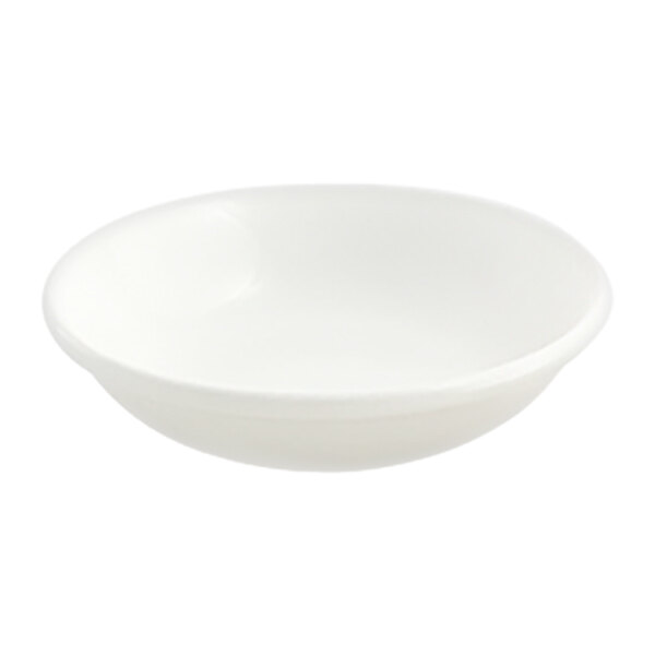 Front of the House Catalyst 1 oz. European White Round Porcelain Sauce Dish - 12/Case