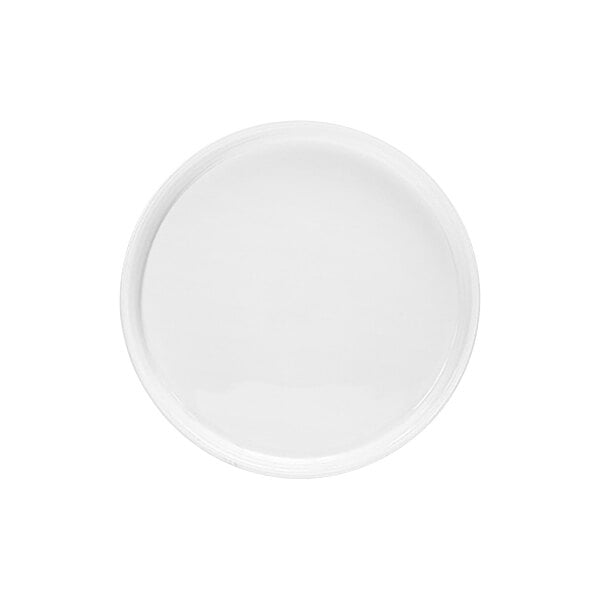 Front of the House Soho 5" Bright White Round Porcelain Plate with Raised Rim - 12/Case