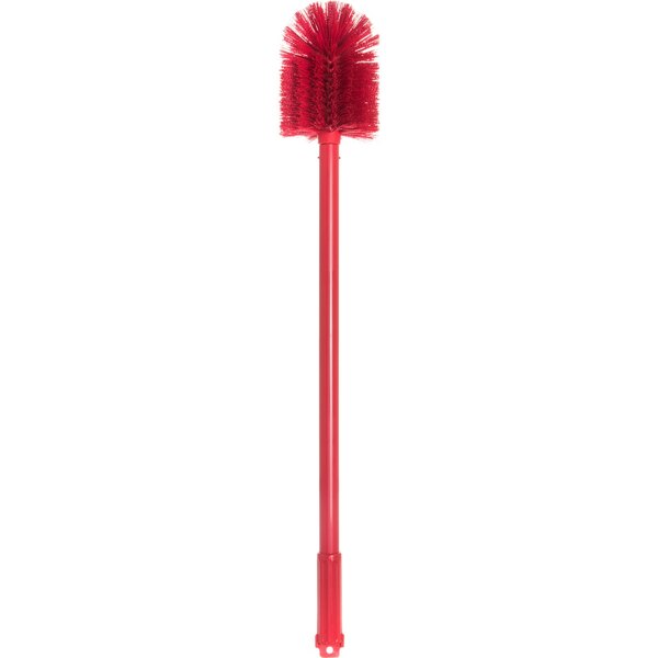 A red Carlisle Sparta multi-purpose cleaning brush with a red handle.