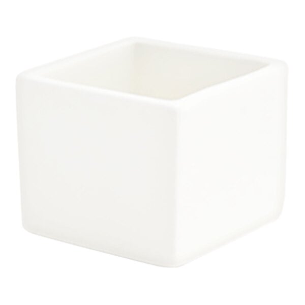 Front of the House Catalyst 1 oz. European White Square Porcelain Ramekin - 24/Case
