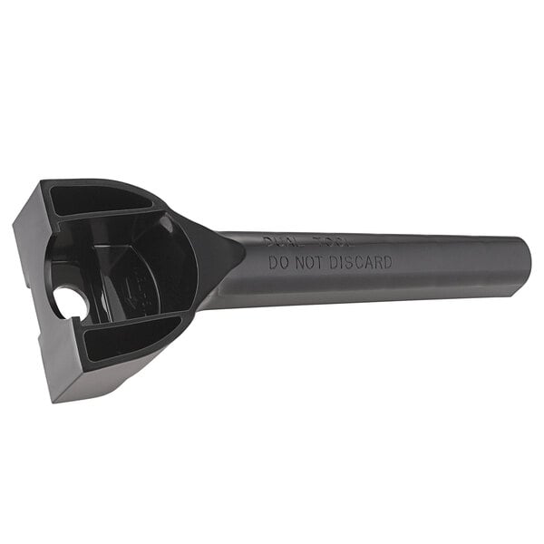 A black plastic Vitamix blender retainer nut wrench with a handle.