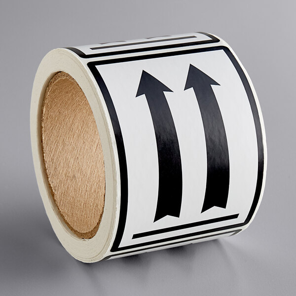 A roll of Lavex black and white up arrows labels.
